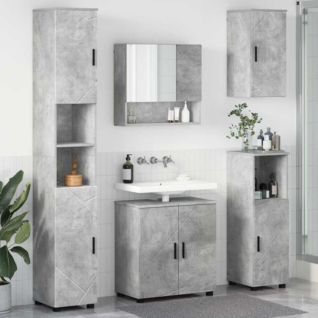 vidaXL Bathroom Furniture Set 5 pcs Concrete Grey 61 x 35 x 64 cm 1
