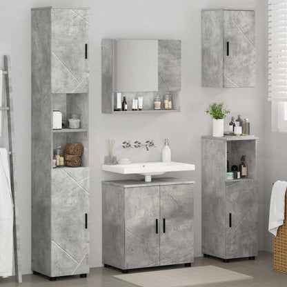 vidaXL Bathroom Furniture Set 5 pcs Concrete Grey 61 x 35 x 64 cm 4