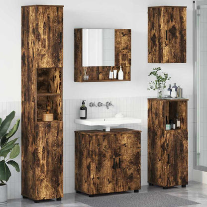 vidaXL Bathroom Furniture Set 5 pcs Smoked Oak 61 x 35 x 64 cm 1