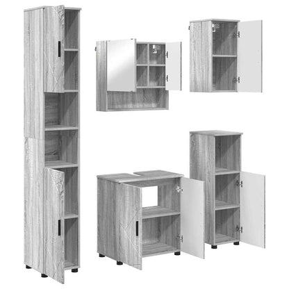 vidaXL Bathroom Furniture Set 5 pcs Grey Sonoma 61 x 35 x 64 cm 2