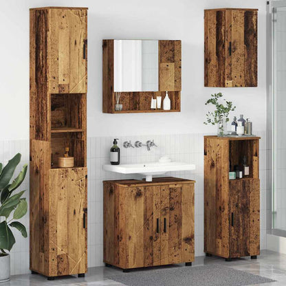 vidaXL Bathroom Furniture Set 5 pcs Old Wood 61 x 35 x 64 cm 1