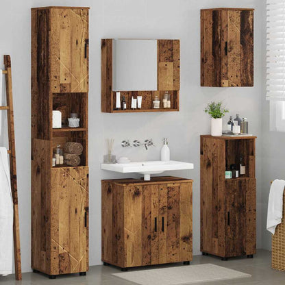 vidaXL Bathroom Furniture Set 5 pcs Old Wood 61 x 35 x 64 cm 4