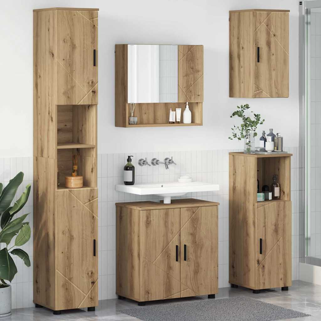 vidaXL Bathroom Furniture Set 5 pcs Artisan Oak 61 x 35 x 64 cm 1