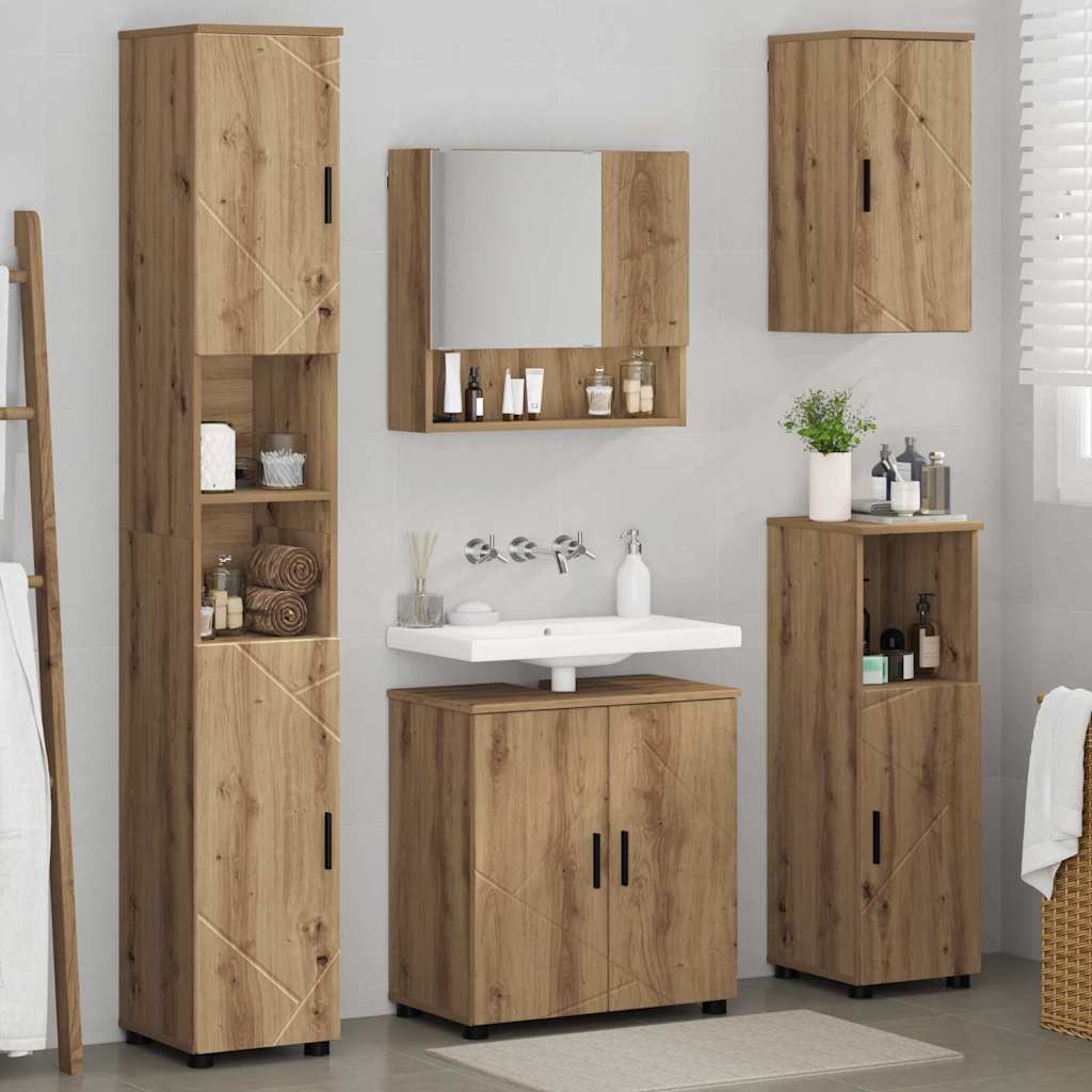 vidaXL Bathroom Furniture Set 5 pcs Artisan Oak 61 x 35 x 64 cm 4