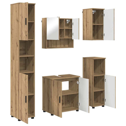 vidaXL Bathroom Furniture Set 5 pcs Artisan Oak 61 x 35 x 64 cm 2