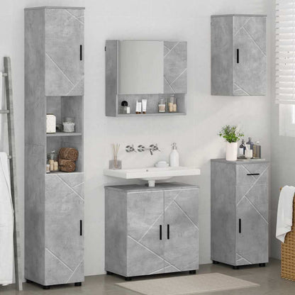 vidaXL Bathroom Furniture Set 5 pcs Concrete Grey 61 x 35 x 64 cm 4