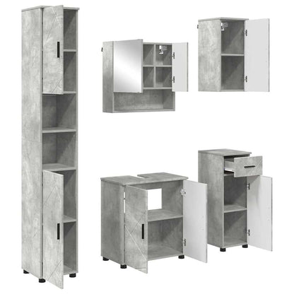vidaXL Bathroom Furniture Set 5 pcs Concrete Grey 61 x 35 x 64 cm 2