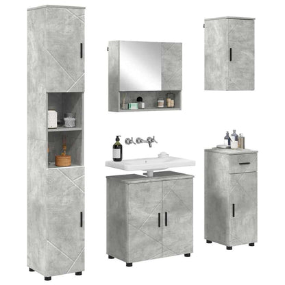 vidaXL Bathroom Furniture Set 5 pcs Concrete Grey 61 x 35 x 64 cm 3