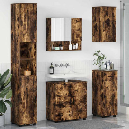 vidaXL Bathroom Furniture Set 5 pcs Smoked Oak 61 x 35 x 64 cm 1