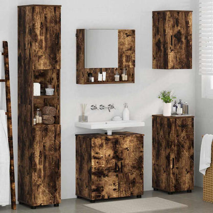 vidaXL Bathroom Furniture Set 5 pcs Smoked Oak 61 x 35 x 64 cm 4