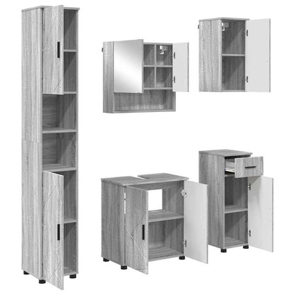 vidaXL Bathroom Furniture Set 5 pcs Grey Sonoma 61 x 35 x 64 cm 2