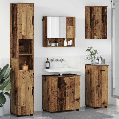 vidaXL Bathroom Furniture Set 5 pcs Old Wood 61 x 35 x 64 cm 1