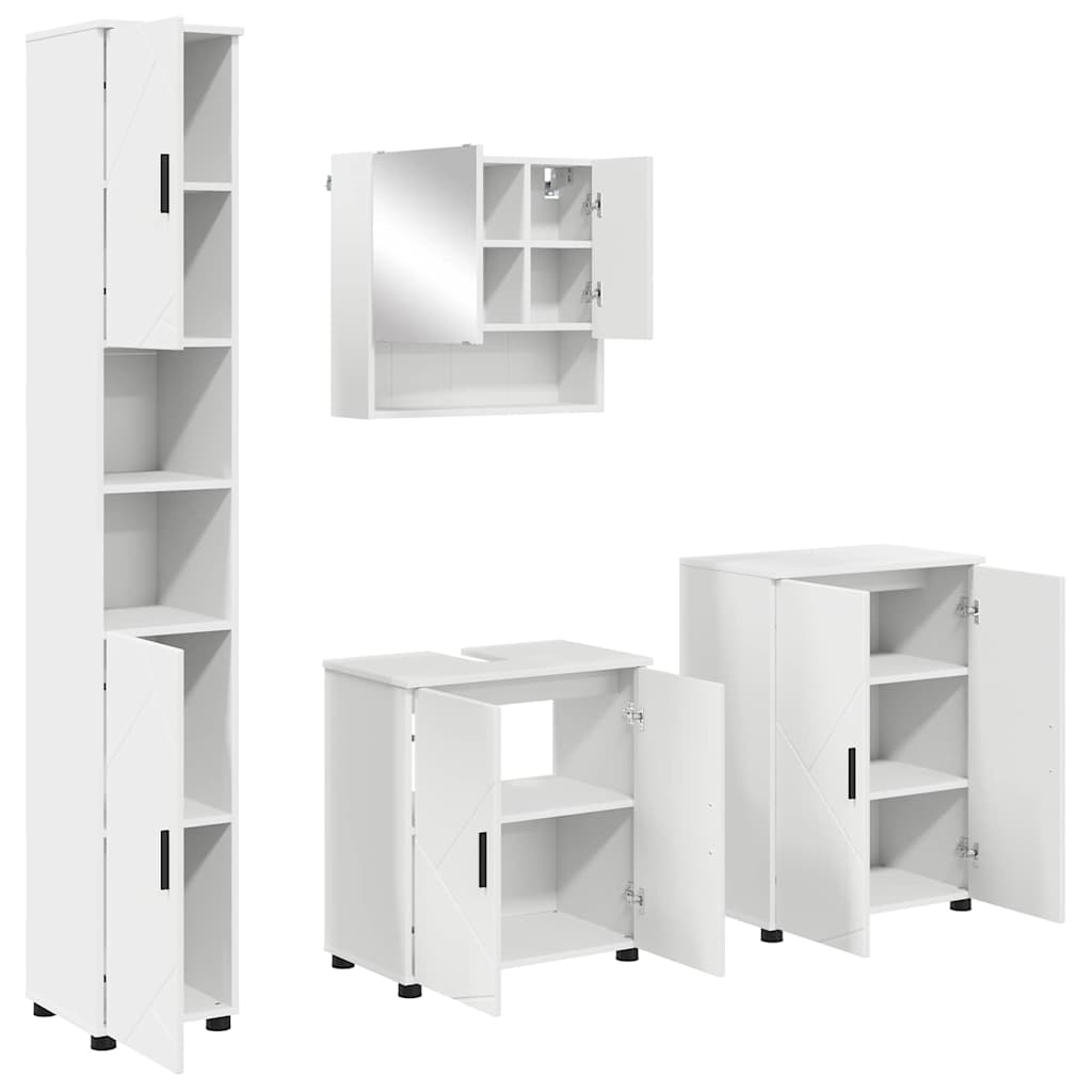 vidaXL Bathroom Furniture Set 4 pcs White 61 x 35 x 64 cm 2