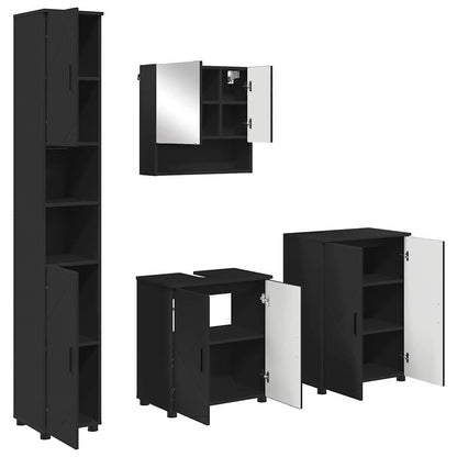 vidaXL Bathroom Furniture Set 4 pcs Black 61 x 35 x 64 cm 2