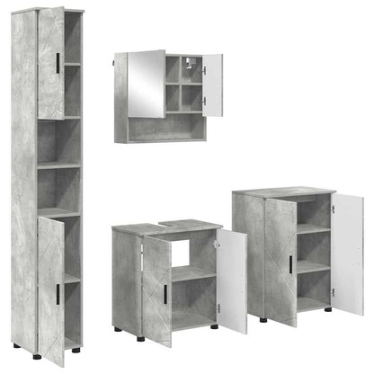 vidaXL Bathroom Furniture Set 4 pcs Concrete Grey 61 x 35 x 64 cm 2