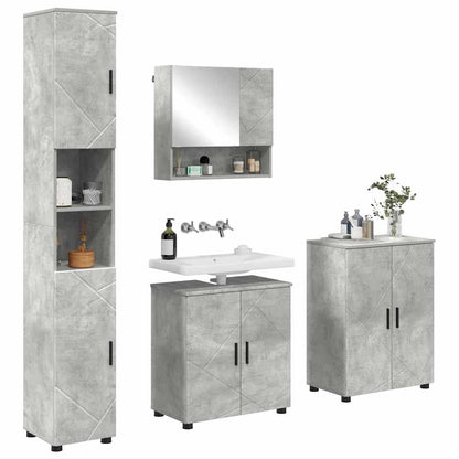 vidaXL Bathroom Furniture Set 4 pcs Concrete Grey 61 x 35 x 64 cm 3