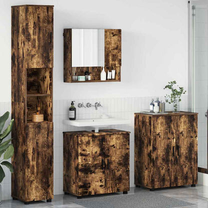vidaXL Bathroom Furniture Set 4 pcs Smoked Oak 61 x 35 x 64 cm 1