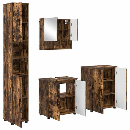 vidaXL Bathroom Furniture Set 4 pcs Smoked Oak 61 x 35 x 64 cm 2