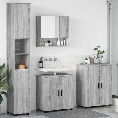 vidaXL Bathroom Furniture Set 4 pcs Grey Sonoma 61 x 35 x 64 cm 1