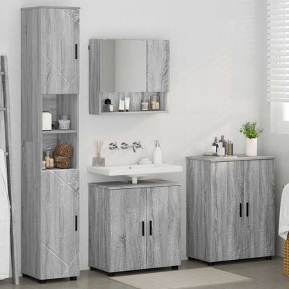 vidaXL Bathroom Furniture Set 4 pcs Grey Sonoma 61 x 35 x 64 cm 4