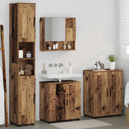 vidaXL Bathroom Furniture Set 4 pcs Old Wood 61 x 35 x 64 cm 4