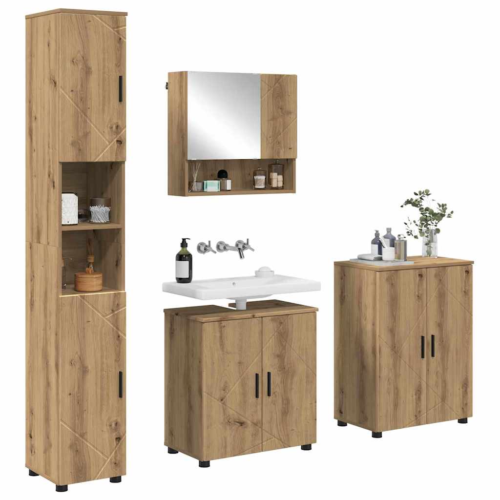 vidaXL Bathroom Furniture Set 4 pcs Artisan Oak 61 x 35 x 64 cm 3