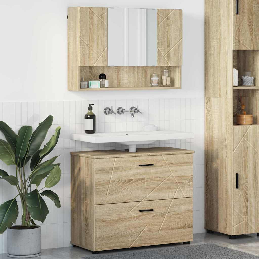 vidaXL Bathroom Furniture Set 2 pcs Sonoma Oak 1