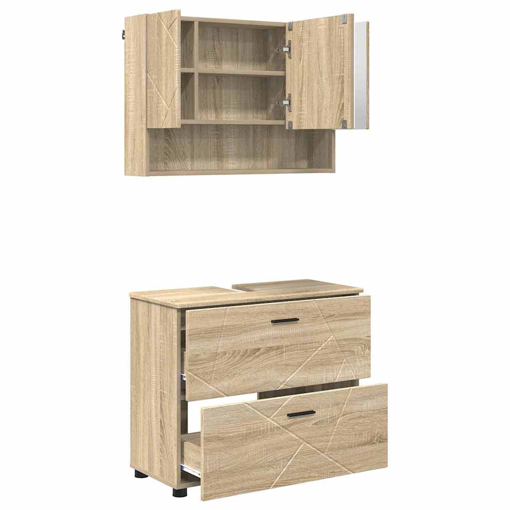 vidaXL Bathroom Furniture Set 2 pcs Sonoma Oak 2