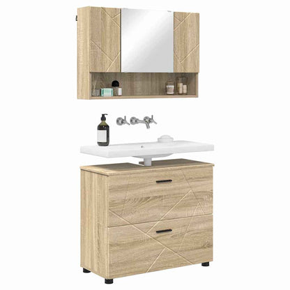 vidaXL Bathroom Furniture Set 2 pcs Sonoma Oak 3