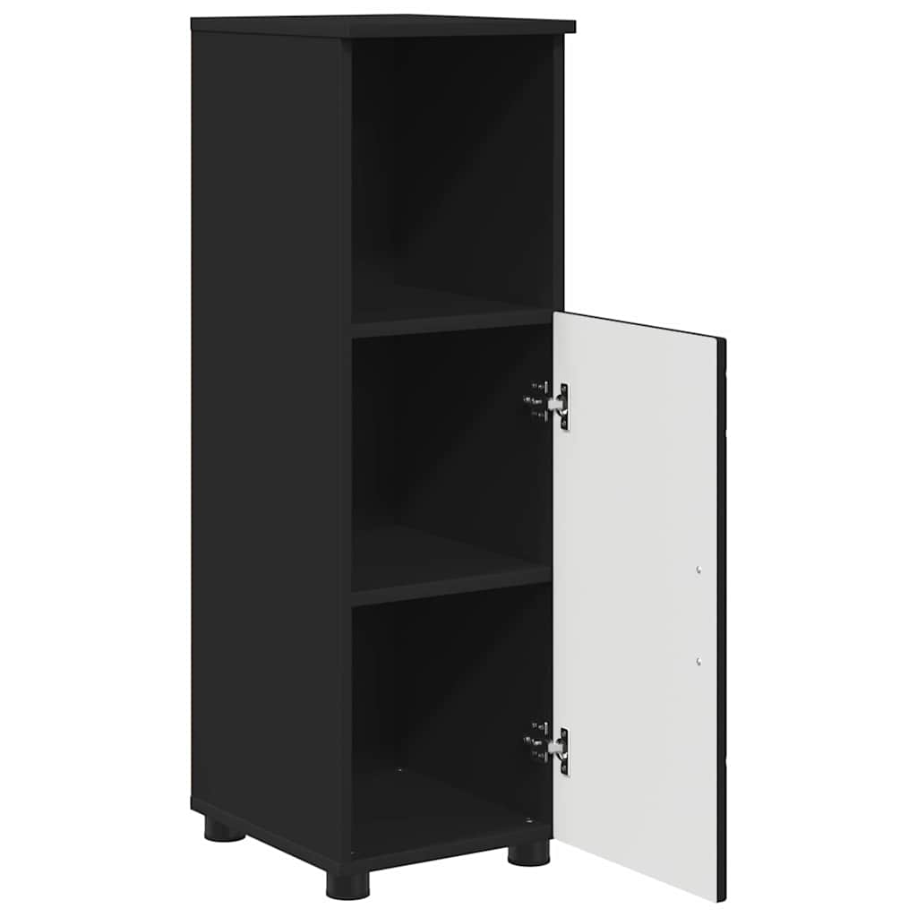 vidaXL Bathroom Furniture Set 3 pcs Black Engineered Wood and Metal 6
