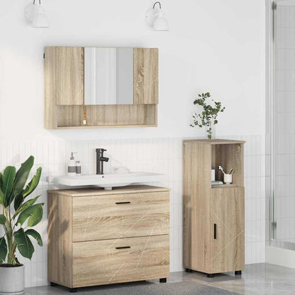 vidaXL Bathroom Furniture Set 3 pcs Sonoma Oak 1