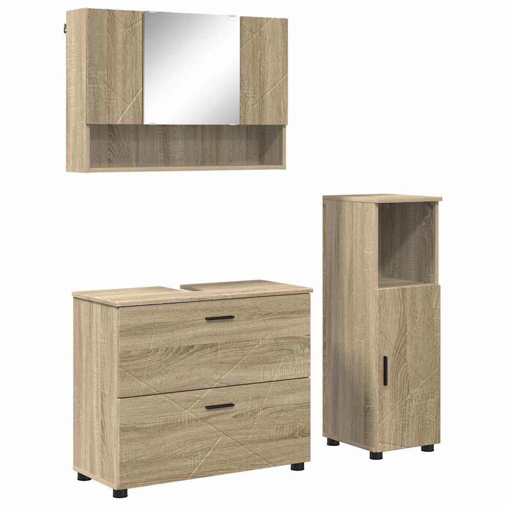 vidaXL Bathroom Furniture Set 3 pcs Sonoma Oak 2