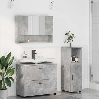 vidaXL Bathroom Furniture Set 3 pcs Concrete Grey 1