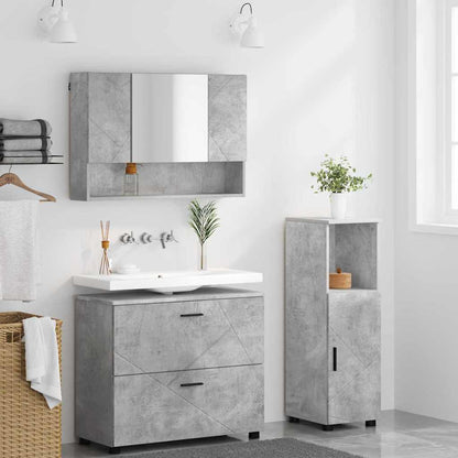 vidaXL Bathroom Furniture Set 3 pcs Concrete Grey 4