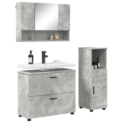 vidaXL Bathroom Furniture Set 3 pcs Concrete Grey 3