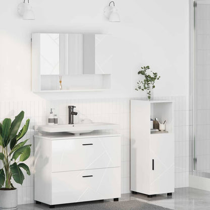 vidaXL Bathroom Furniture Set 3 pcs High Gloss White 1
