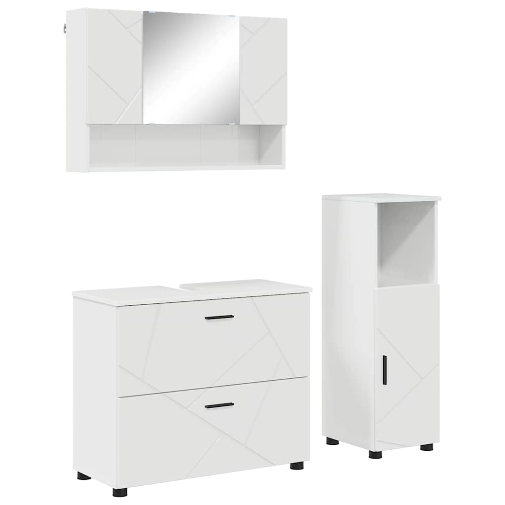 Bathroom Furniture Set 3 pcs High gloss white