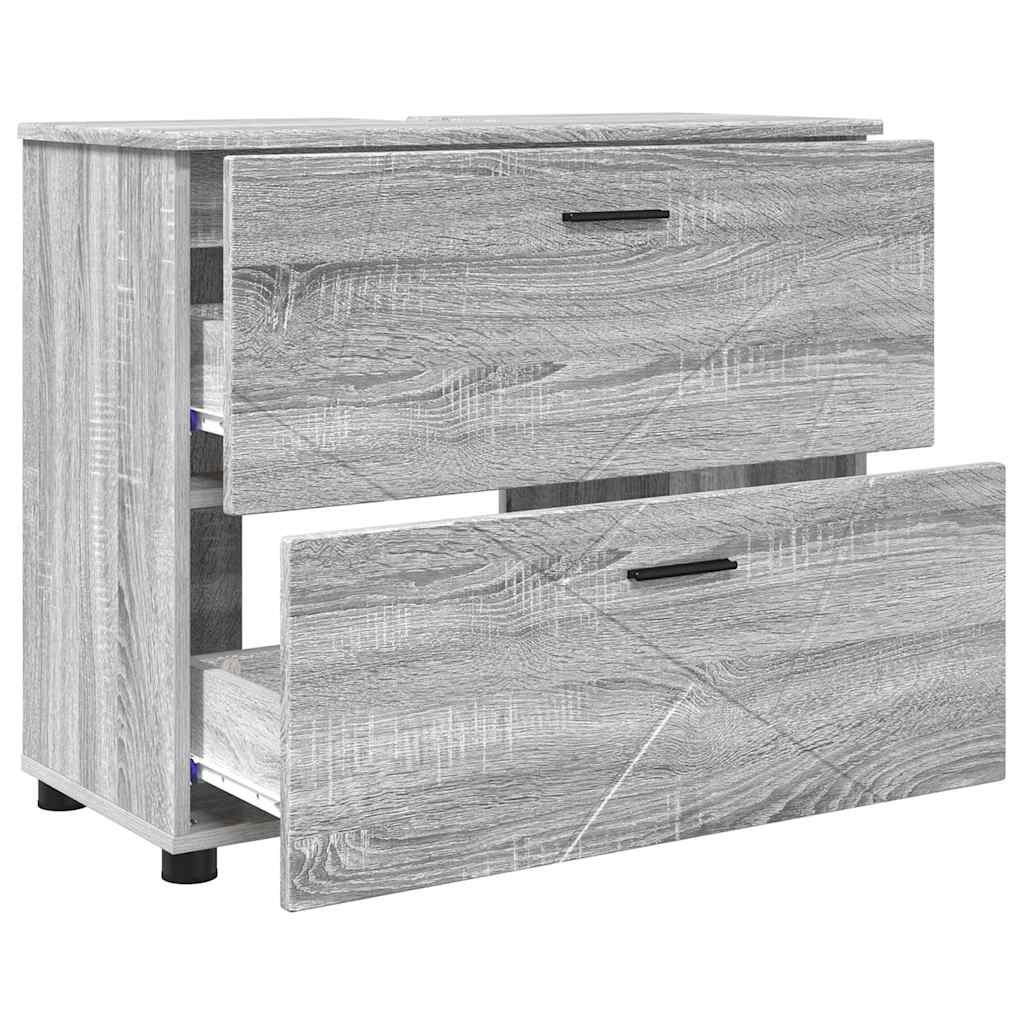 vidaXL Bathroom Furniture Set 3 pcs Grey Sonoma 5