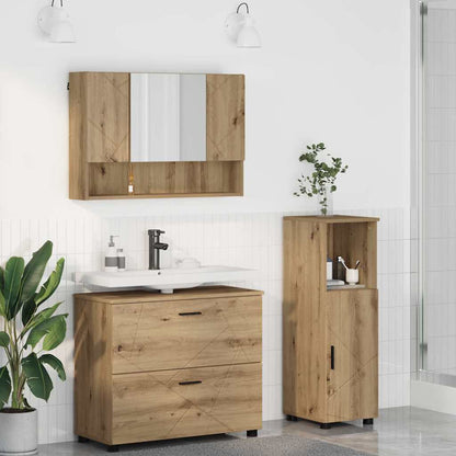 vidaXL Bathroom Furniture Set 3 pcs Artisan Oak 1