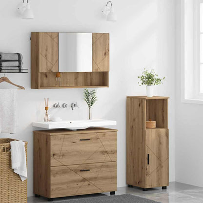 vidaXL Bathroom Furniture Set 3 pcs Artisan Oak 4