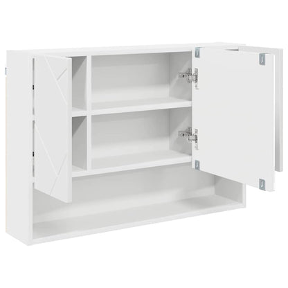 vidaXL Bathroom Furniture Set 3 pcs White Engineered Wood and Metal 6