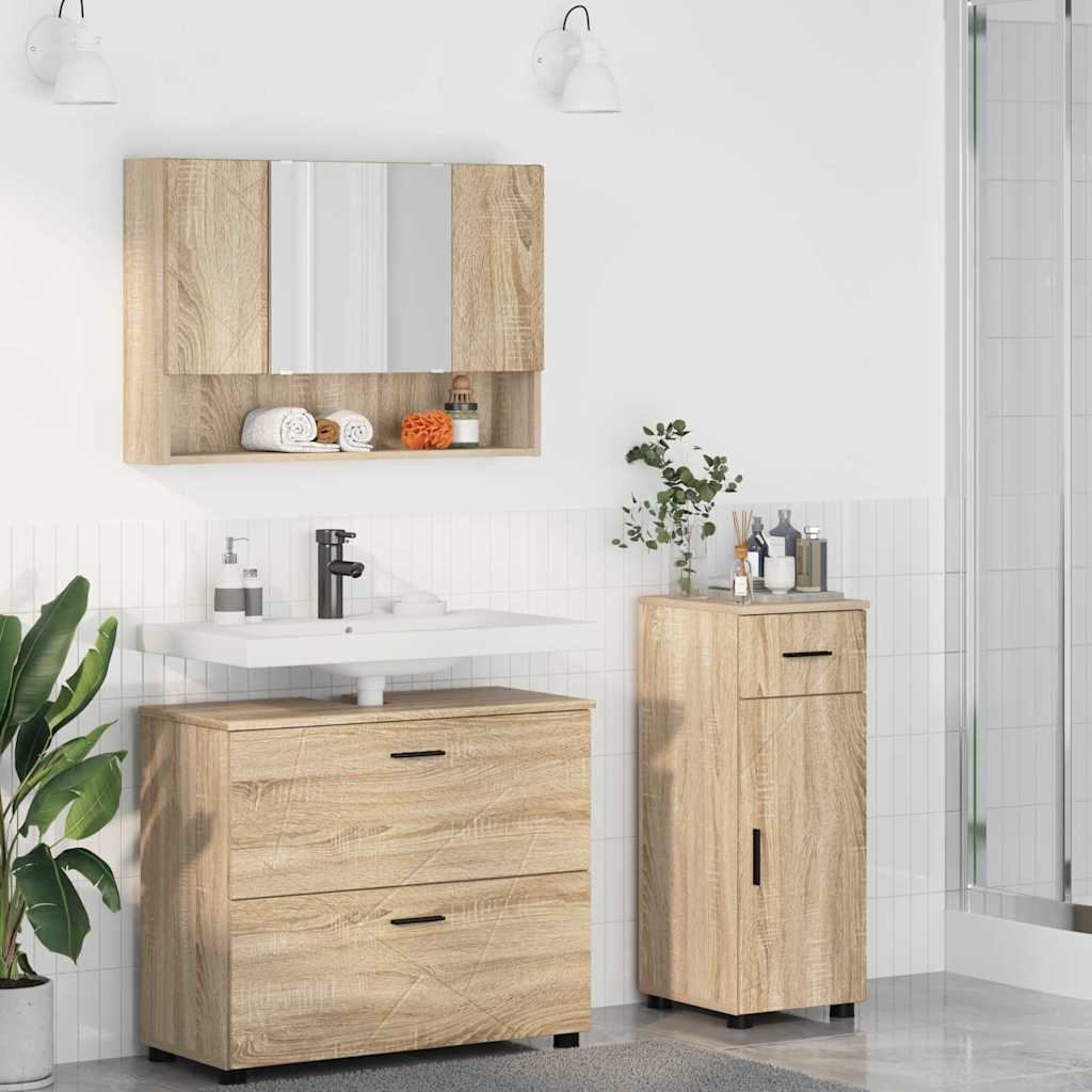 vidaXL Bathroom Furniture Set 3 pcs Sonoma Oak 1