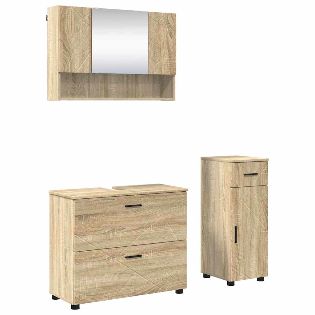 vidaXL Bathroom Furniture Set 3 pcs Sonoma Oak 2