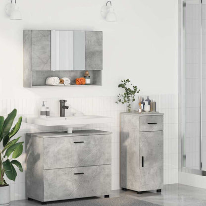 vidaXL Bathroom Furniture Set 3 pcs Concrete Grey 1