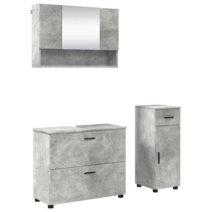 vidaXL Bathroom Furniture Set 3 pcs Concrete Grey 2