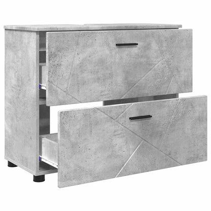vidaXL Bathroom Furniture Set 3 pcs Concrete Grey 5