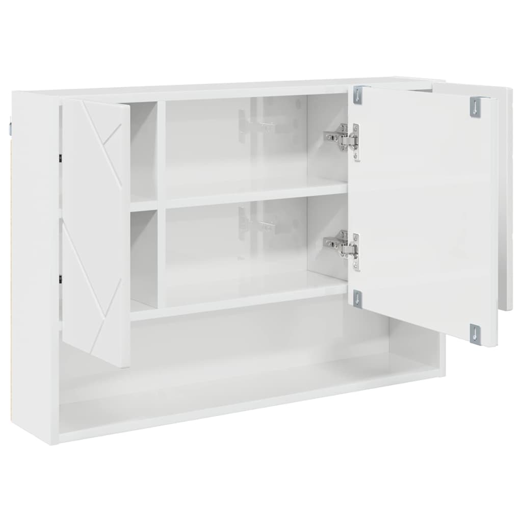 vidaXL Bathroom Furniture Set 3 pcs High Gloss White 6