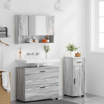 vidaXL Bathroom Furniture Set 3 pcs Grey Sonoma 4