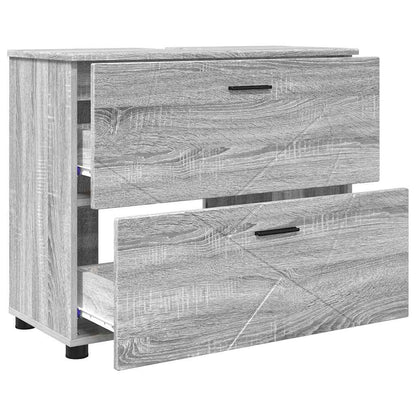 vidaXL Bathroom Furniture Set 3 pcs Grey Sonoma 5