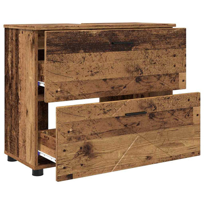 vidaXL Bathroom Furniture Set 3 pcs Old Wood Engineered Wood and Metal 5